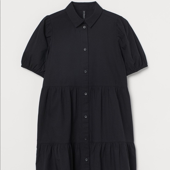 H&M Black Cotton Poplin Dress - size S - Picture 4 of 13